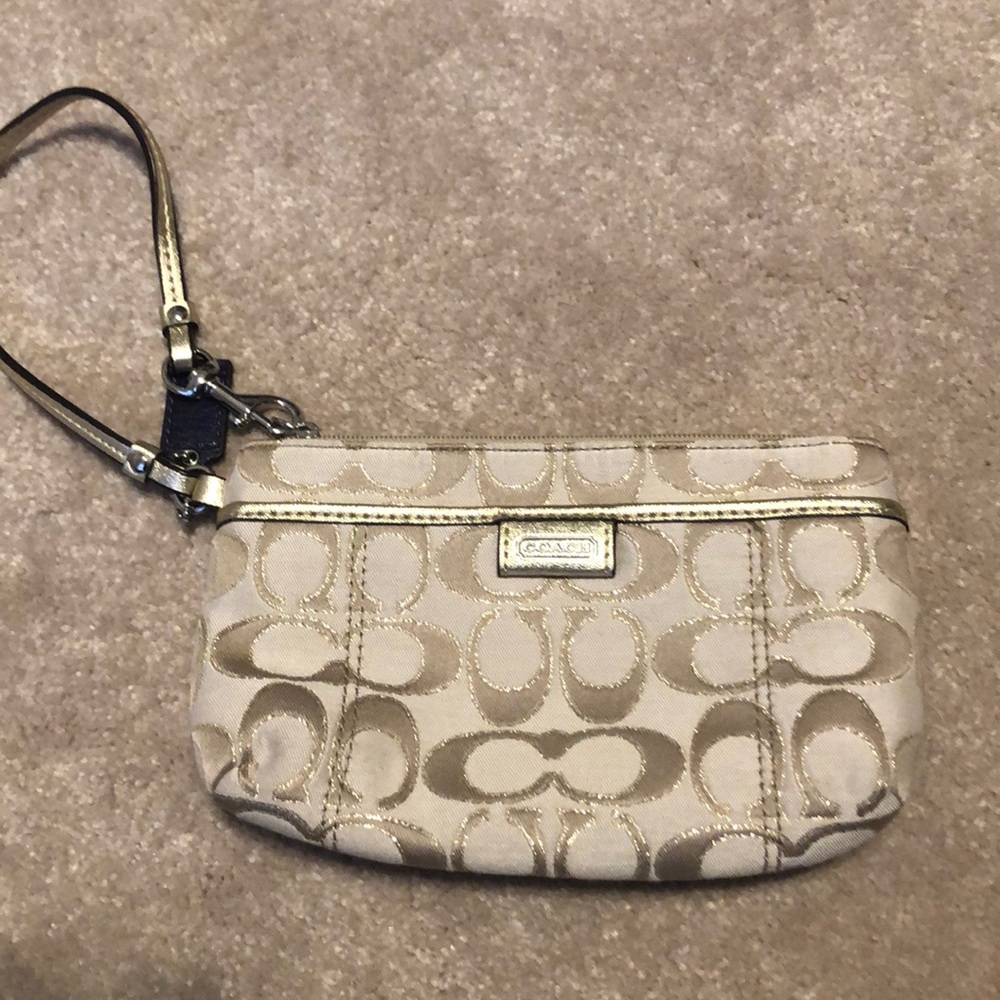 Gold Coach Wristlet